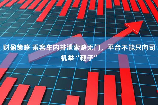 财盈策略 乘客车内排泄索赔无门，平台不能只向司机举“鞭子”