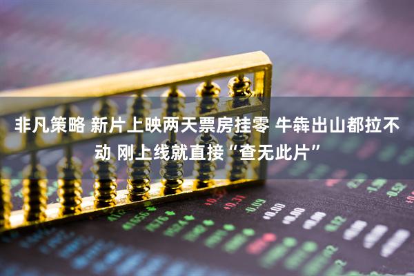 非凡策略 新片上映两天票房挂零 牛犇出山都拉不动 刚上线就直接“查无此片”